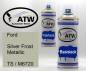 Preview: Ford, Silver Frost Metallic, TS / M6720: 400ml Sprühdose + 400ml Klarlack - Set, von ATW Autoteile West.